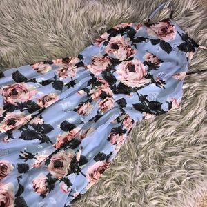 Lavender floral print high neck dress